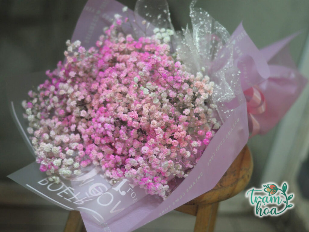 Bó hoa baby hồng phù hợp dành tặng sinh nhật nữ giới