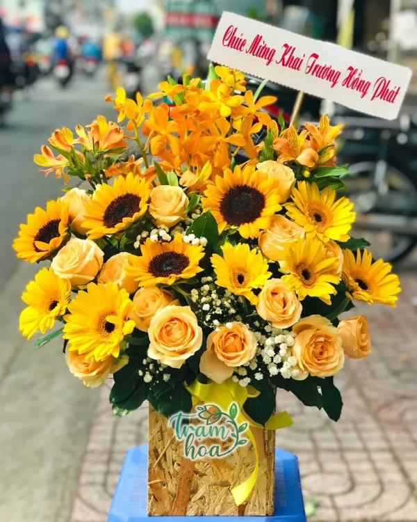 Lẵng hoa khai trương Vững Vàng H047