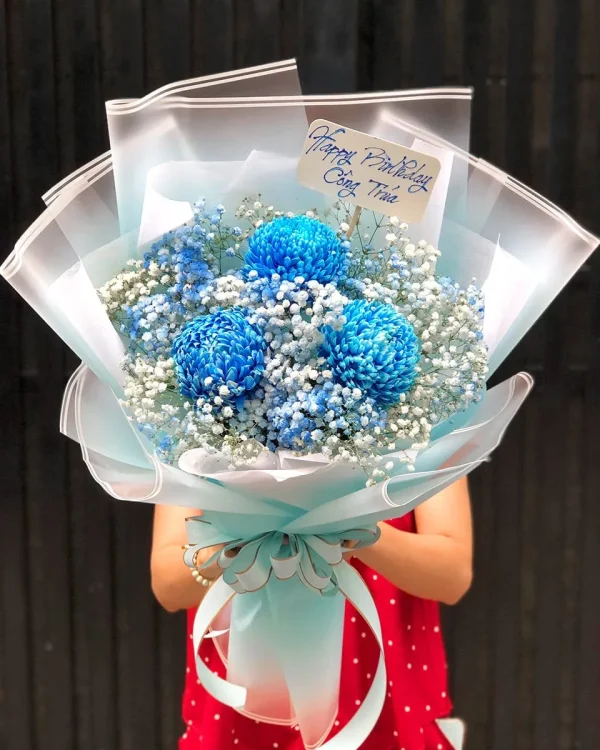 Hoa nhập khẩu - Cúc Mẫu Đơn Xanh N010