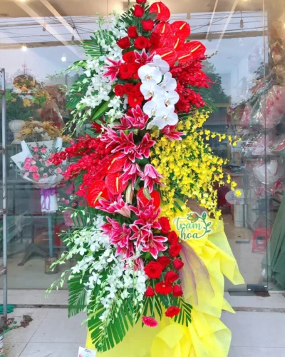 Kệ hoa khai trương 3 tầng hoành tráng