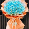 Bó hoa 100 bông hồng màu xanh dương