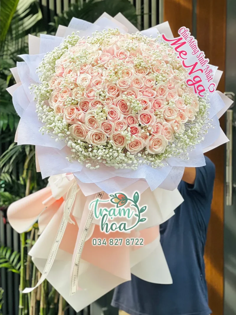 Bo Hoa Tuoi Khong Lo TH SB002 Hong Hanh Phuc 2