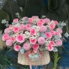 Giỏ hoa Mộng Hồng G059 sử dụng hoa hồng lạc thần