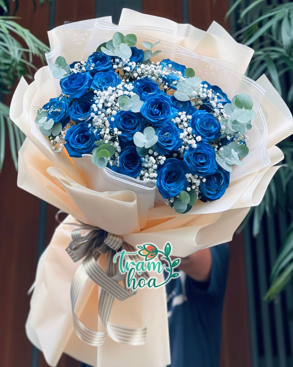 Bó hoa hồng xanh tặng sinh nhật và tốt nghiệp