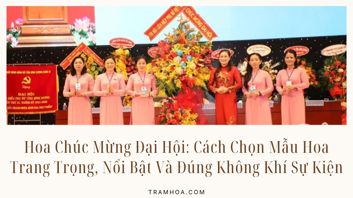 Hoa Chuc Mung Dai Hoi Cach Chon Mau Hoa Trang Trong Noi Bat Va Dung Khong Khi Su Kien Hoa Chúc Mừng Đại Hội - Cách Chọn Mẫu Hoa Trang Trọng, Nổi Bật Và Đúng Không Khí Sự Kiện