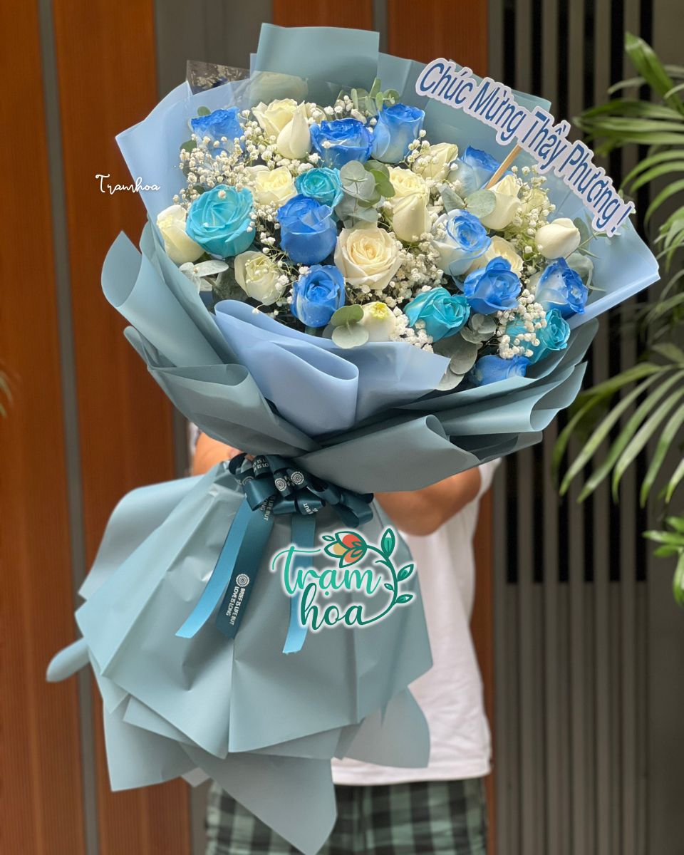 Mẫu hoa hồng xanh đẹp ý nghĩa tại Trạm Hoa