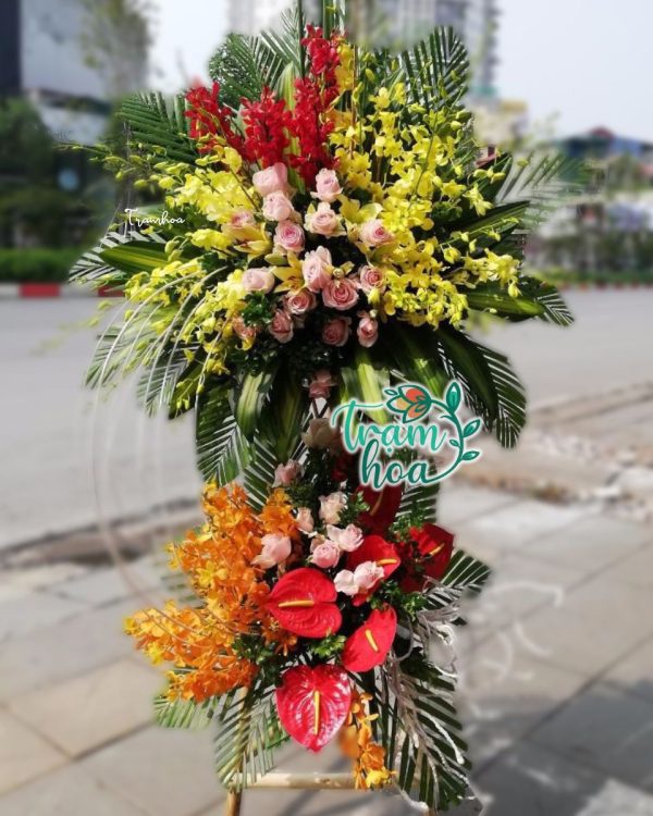 Kệ Hoa Chúc Mừng 2 Tầng Truyền Thống - Vững Bước Thành Công KT004