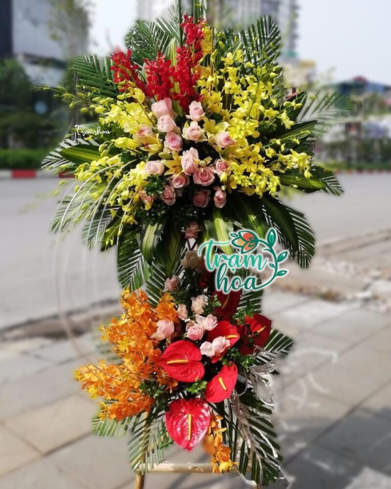 Kệ Hoa Chúc Mừng 2 Tầng Truyền Thống - Vững Bước Thành Công KT004