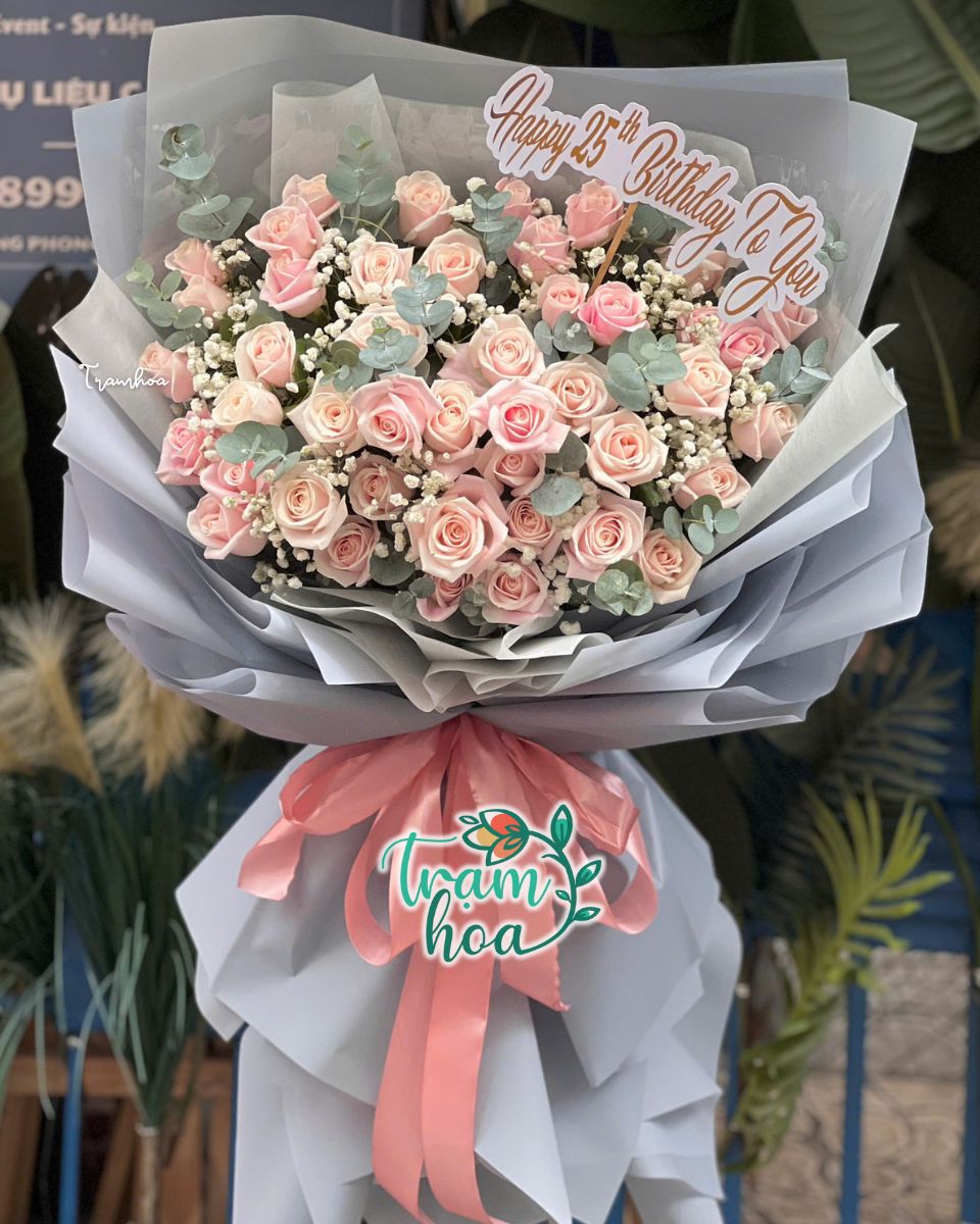 Bo Hoa Tuoi Khong Lo TH SB006 1 Bó hoa khổng lồ Màu Hạnh Phúc SB006