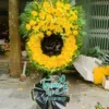 Vòng hoa tang lễ cúc vàng cho người lớn tuổi