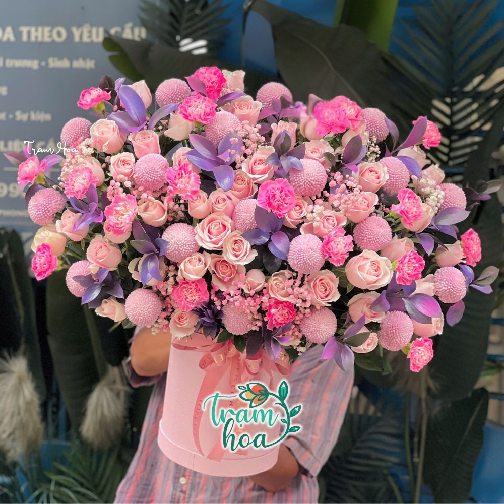 Lang hoa sinh nhat dep tai shop hoa tuoi Quan 1 Lẵng hoa sinh nhật đẹp tại shop hoa tươi Quận 1