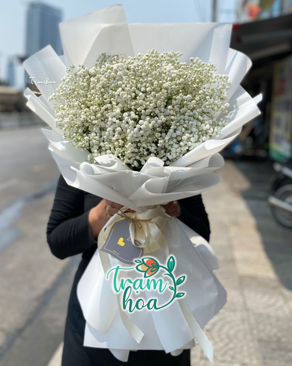 Bó baby trắng thuần khiết – Mang vẻ đẹp đơn giản nhưng đầy tinh tế, thích hợp cho mọi dịp quan trọng