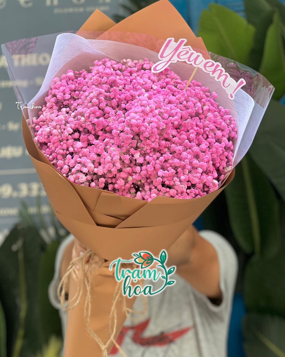 Bó hoa baby hồng thay lời tỏ tình ngọt ngào