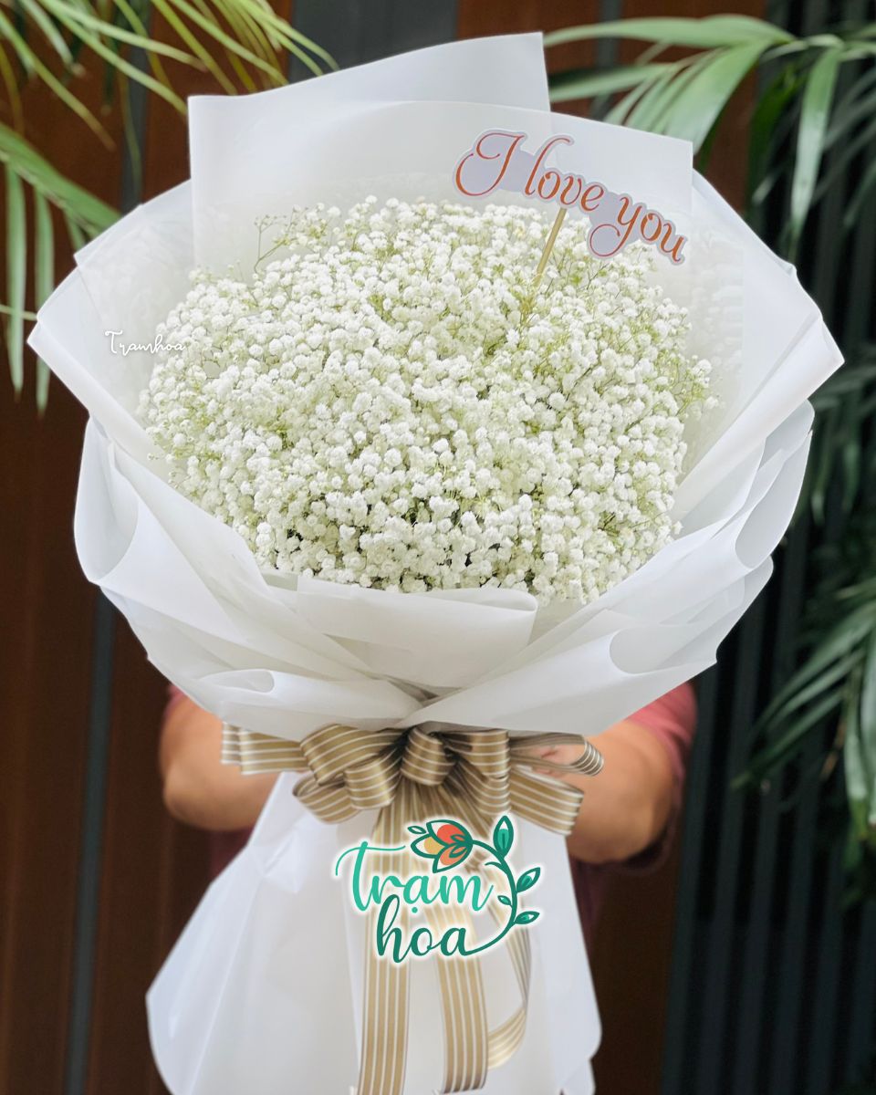 Bó hoa baby trắng – Tinh khôi, nhẹ nhàng, phù hợp tặng bạn gái