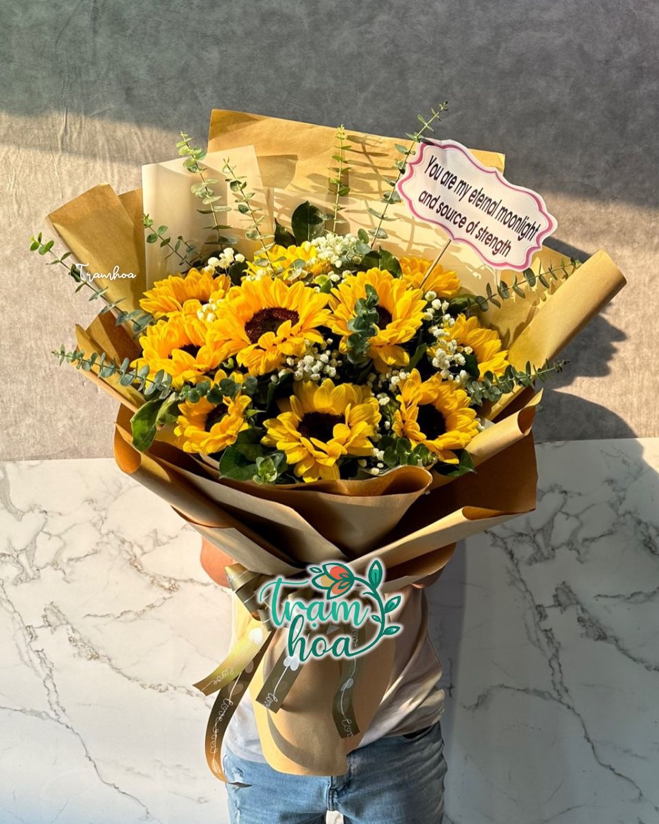 Bo hoa huong duong dep tang sinh nhat Bó hoa hướng dương đẹp tặng sinh nhật tại shop hoa tươi Định Quán