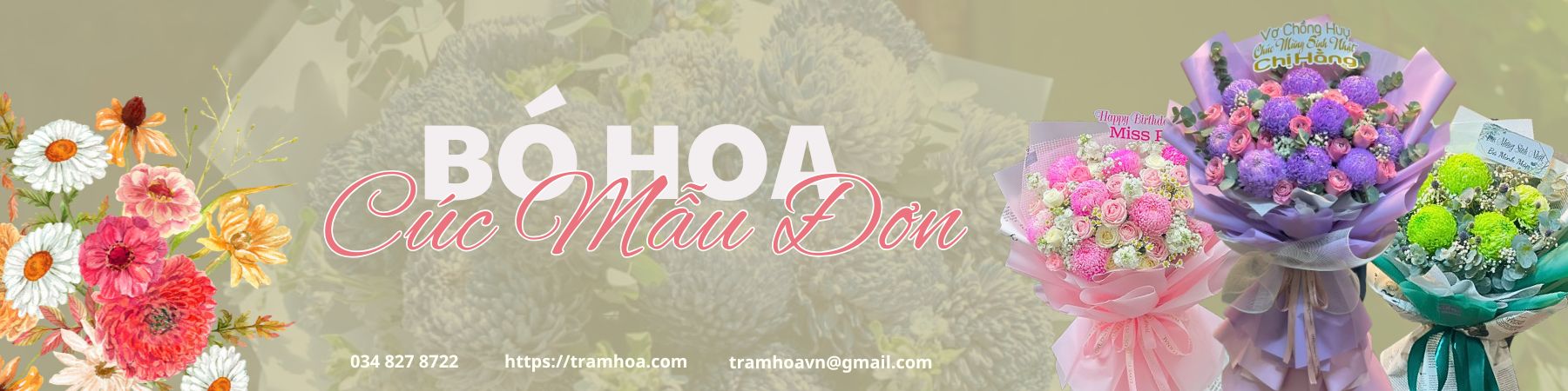 Bó Hoa Cúc Mẫu Đơn