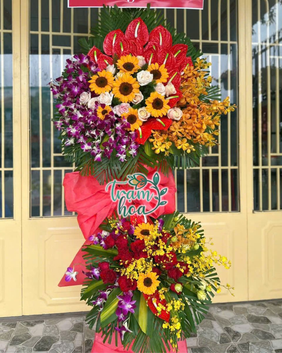 Ke hoa chuc mung khai truong tai shop hoa Can Duoc Kệ hoa chúc mừng khai trương tại shop hoa Cần Đước