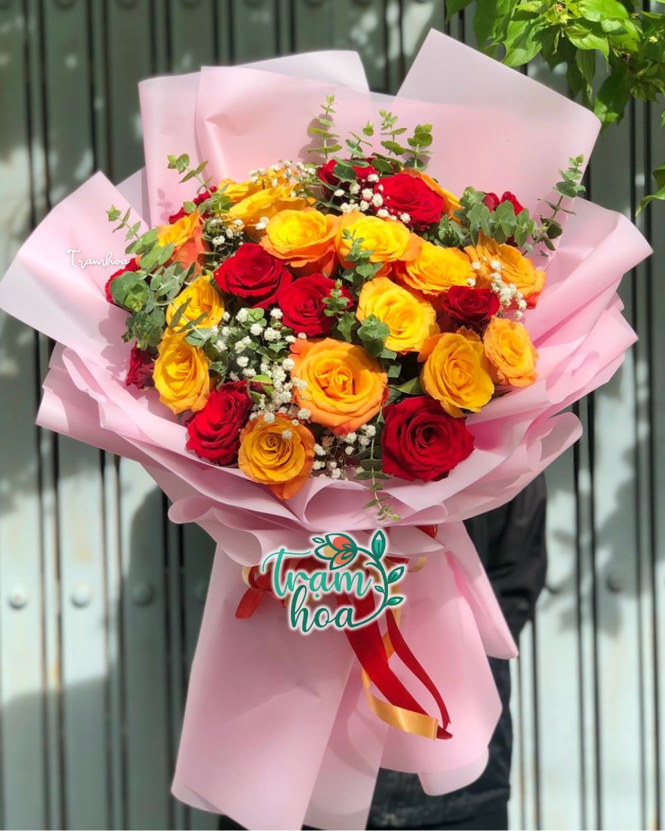 Bó hoa hồng đỏ nhiều bông tặng người yêu