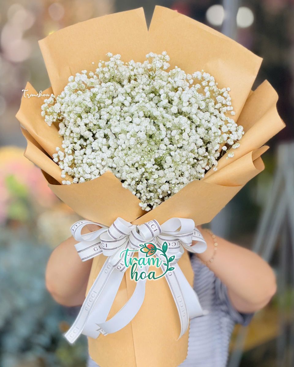 Bó hoa baby trắng cho buổi hẹn đầu nhẹ nhàng