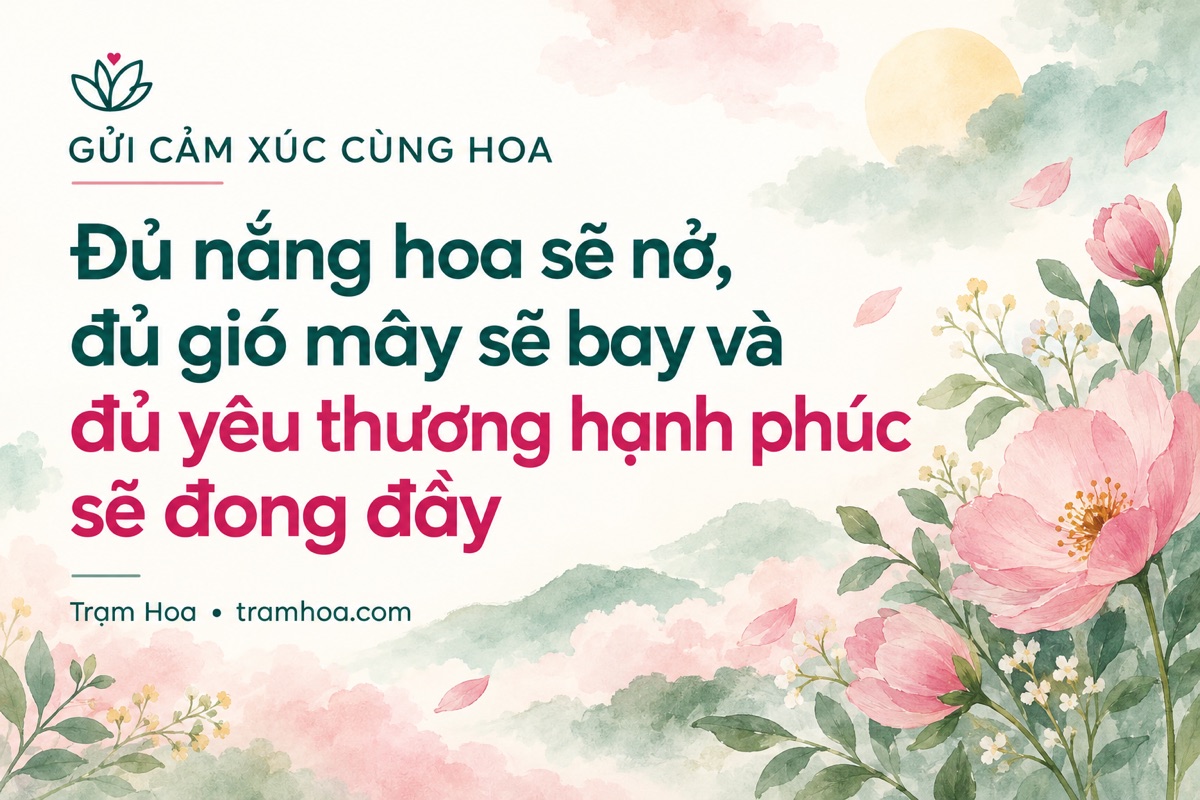 Thiệp Trạm Hoa – Câu nói, cap hay về hoa – mẫu 3