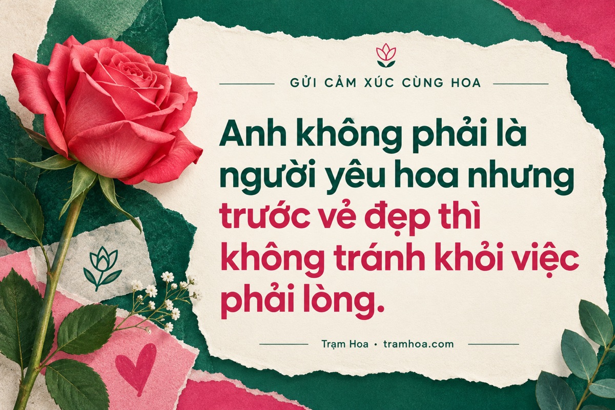 Thiệp Trạm Hoa – Cap hay về hoa dùng để thả thính – mẫu 4