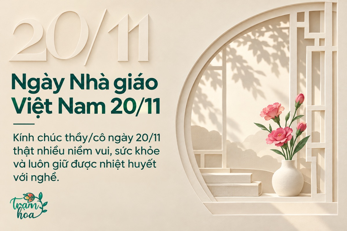 Thiệp 20/11 kiểu giấy cắt với lời chúc sức khỏe, niềm vui và nhiệt huyết với nghề