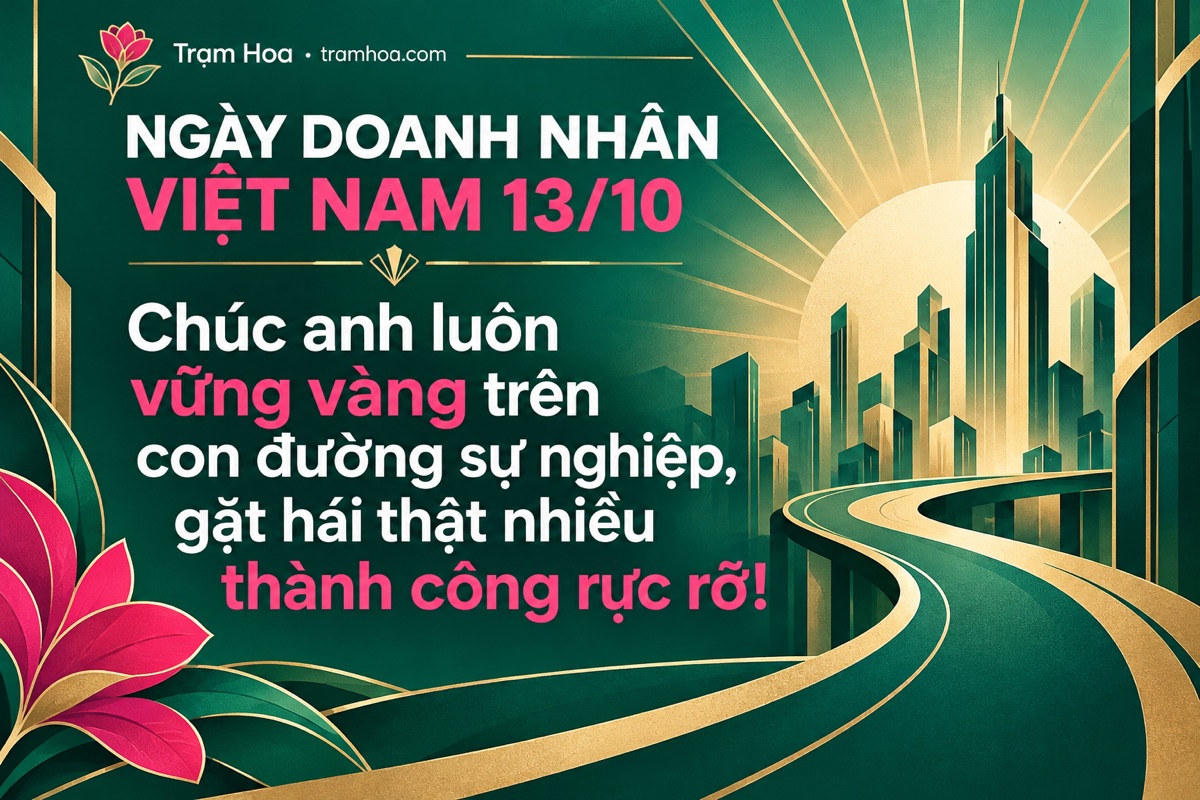 Thiệp Trạm Hoa – Lời chúc tặng sếp nam / đối tác nam – mẫu 1