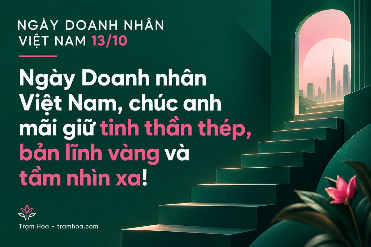 Thiệp Trạm Hoa – Lời chúc tặng sếp nam / đối tác nam – mẫu 2