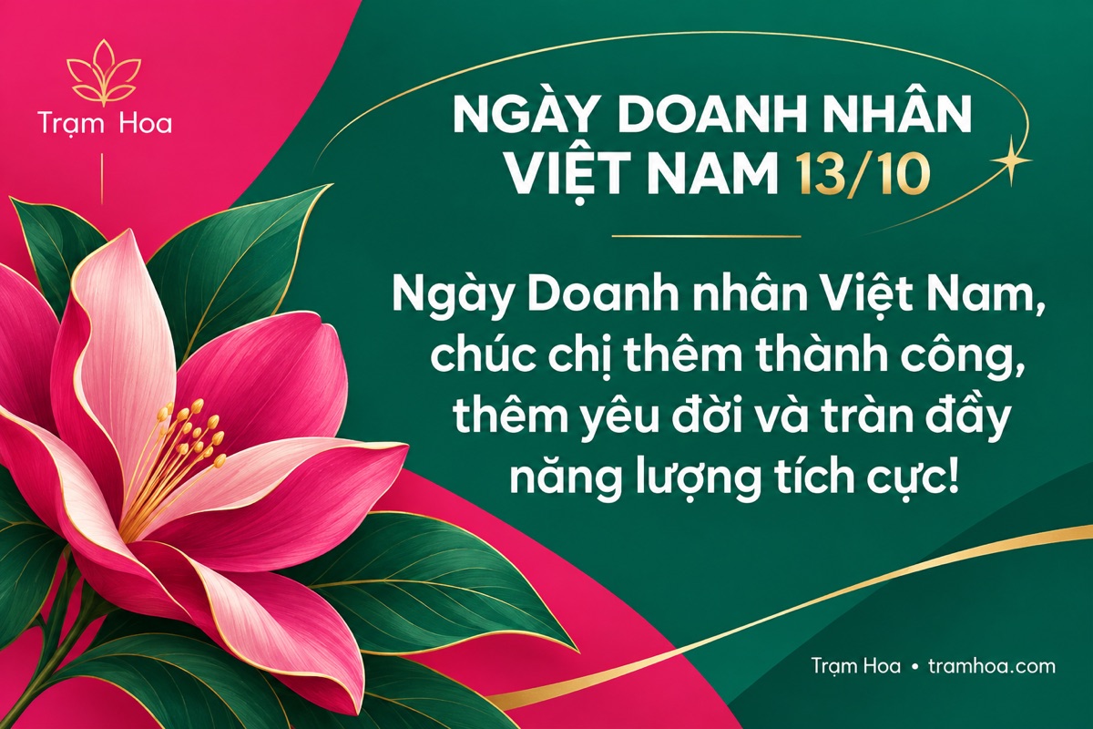 Thiệp Trạm Hoa – Lời chúc tặng sếp nữ / doanh nhân nữ – mẫu 4