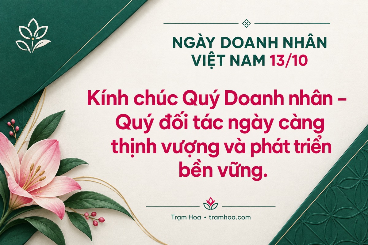 Thiệp Trạm Hoa – Lời chúc tặng khách hàng, đối tác thân thiết – mẫu 5