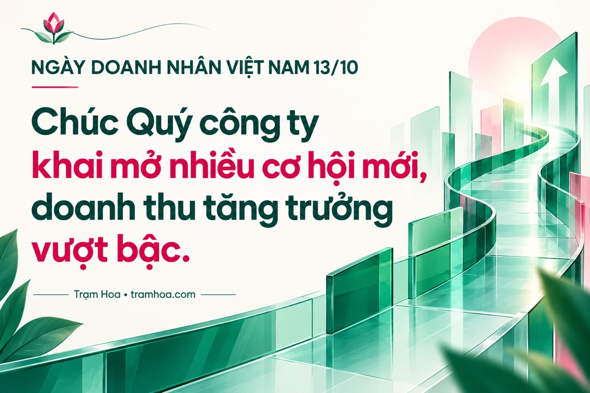 Thiệp Trạm Hoa – Lời chúc tặng khách hàng, đối tác thân thiết – mẫu 6
