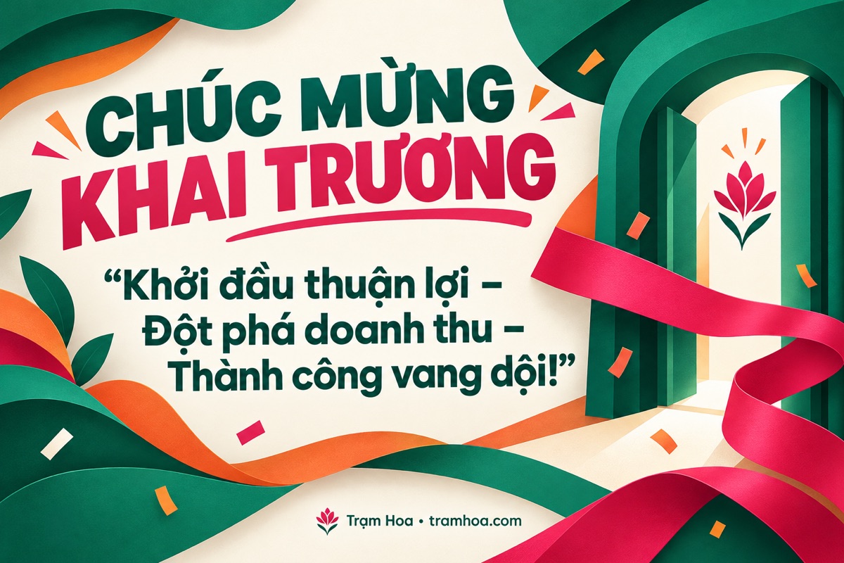 Thiệp Trạm Hoa – Lời chúc khai trương độc đáo, sáng tạo – mẫu 5