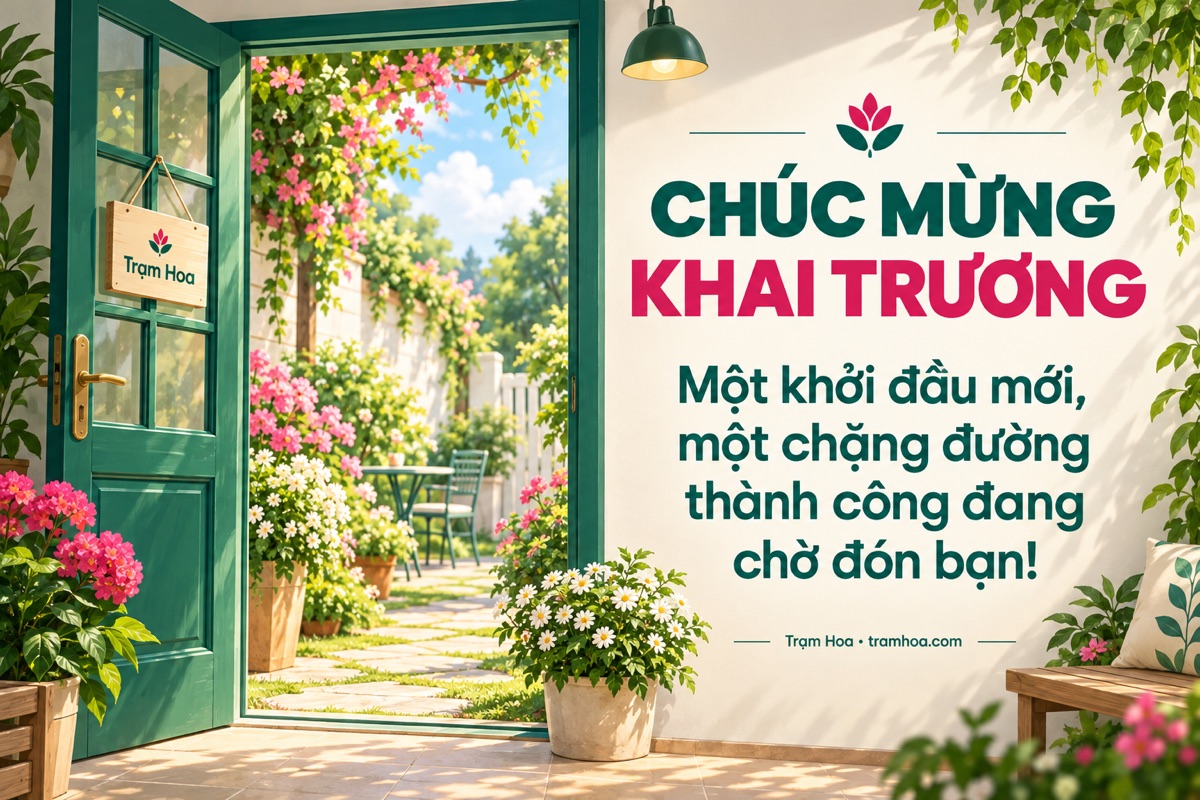Thiệp Trạm Hoa – Lời chúc khai trương độc đáo, sáng tạo – mẫu 6