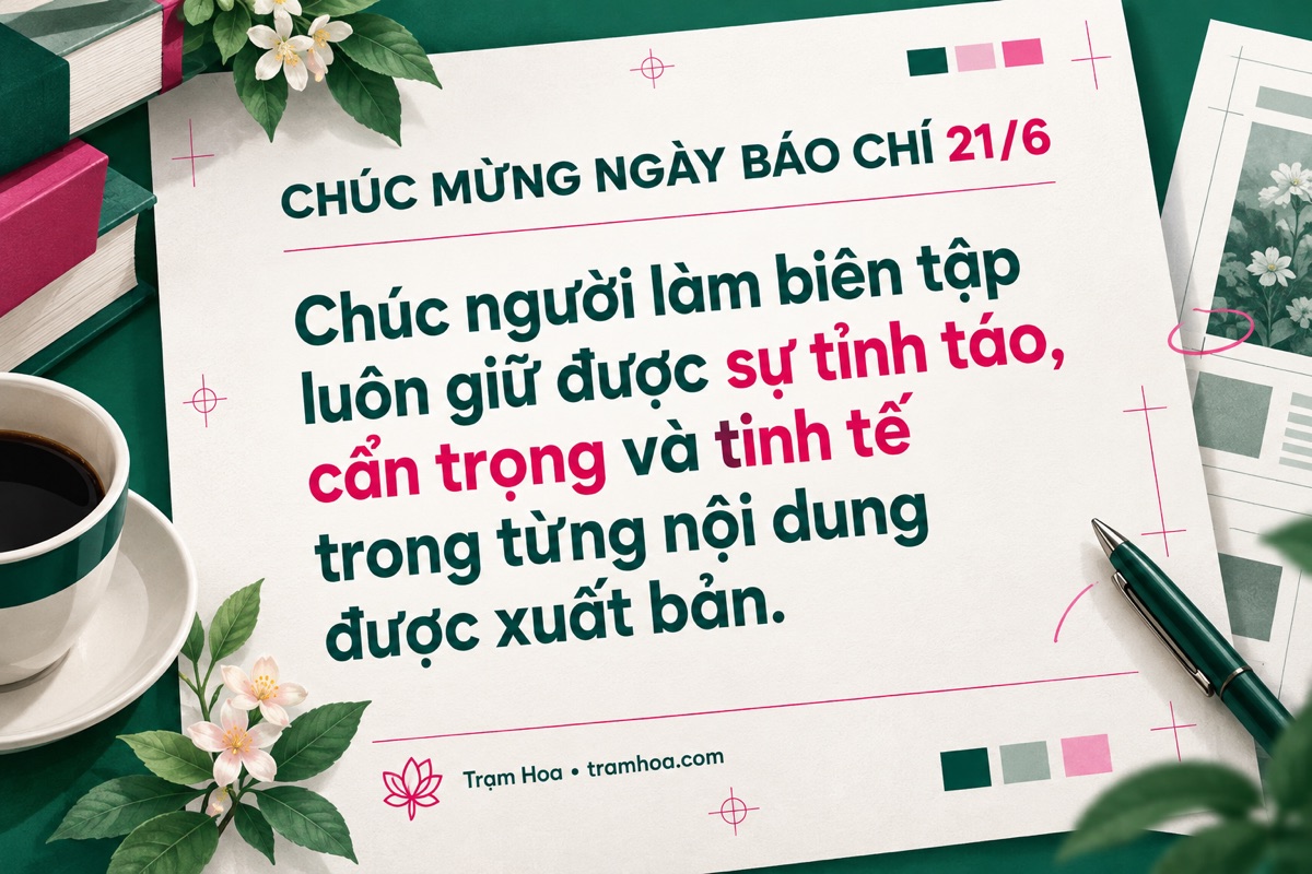 Thiệp Trạm Hoa – Lời chúc dành cho biên tập viên, người làm truyền thông – mẫu 4